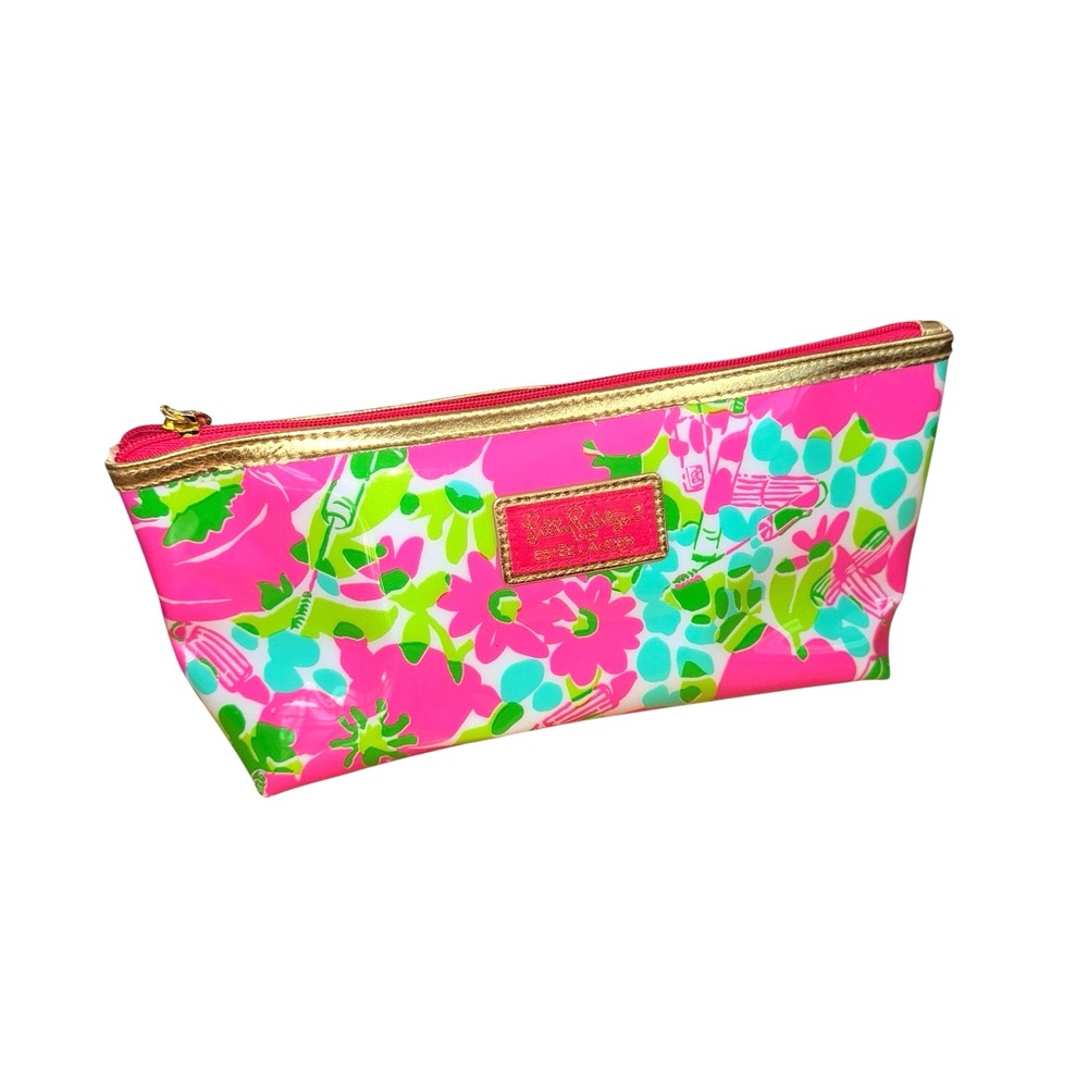 Lilly Pulitzer X Estee‎ Lauder Women OS Pre-owned *FLAWS* Makeup Bag Pink Floral
